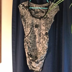 Erge Short sleeve shirt, gathered on the sides